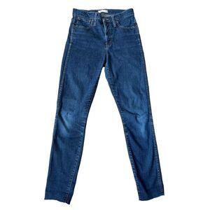 Madewell 10” High Rise Skinny Jeans 28 Tall Blue Raw Hem